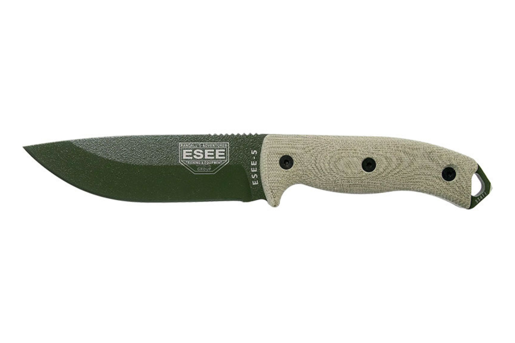 Couteau de survie par Esee - "5 green blade" lisse