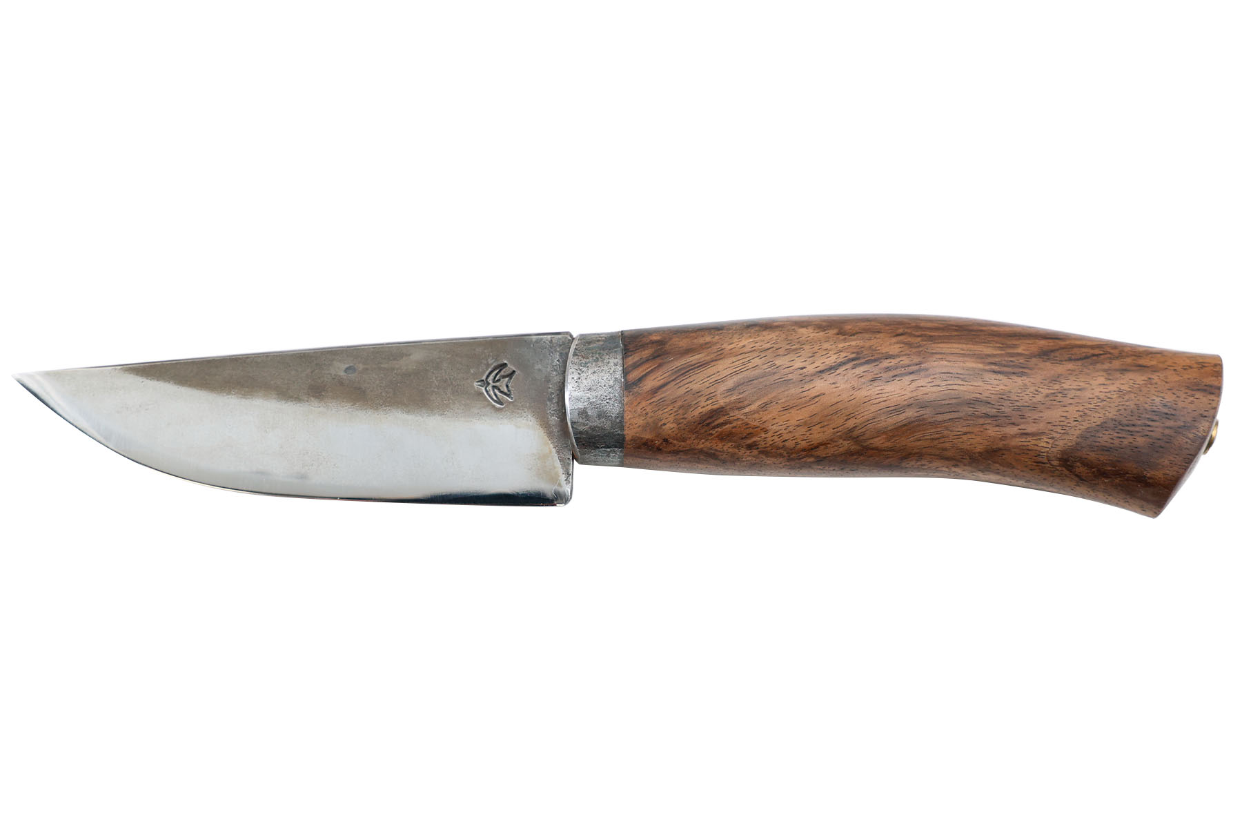 Couteau fixe artisanal "Forge de Pierre" modèle utilitaire, vieux fer - noyer