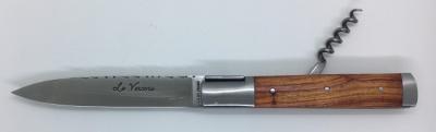 Couteau pliant de région modèle Le Vercors - bois de rose et tire-bouchon