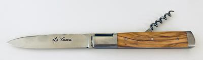 Couteau pliant de région modèle Le Vercors - olivier et tire-bouchon