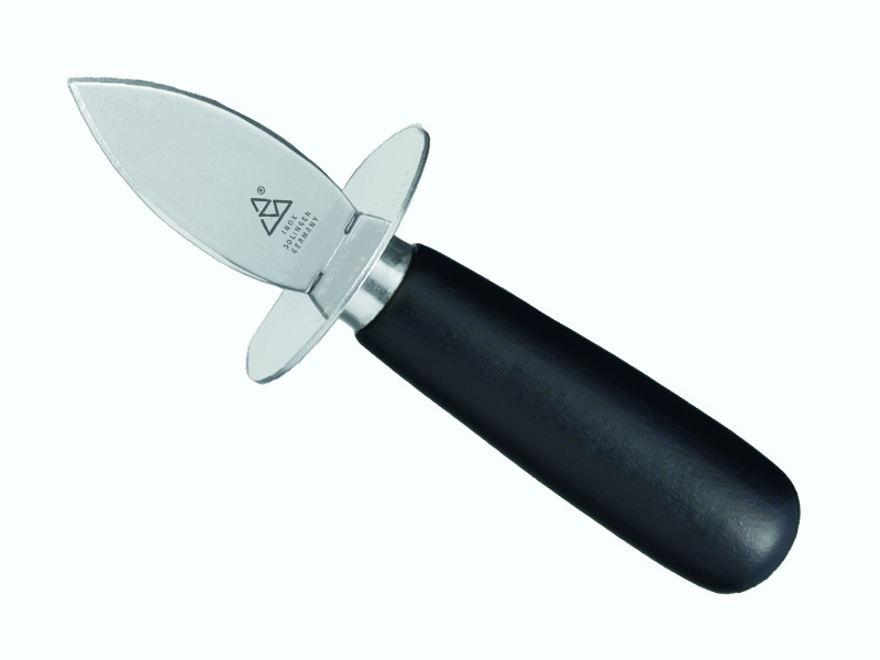 Couteau à Huîtres Triangle avec garde - manche bois laqué noir