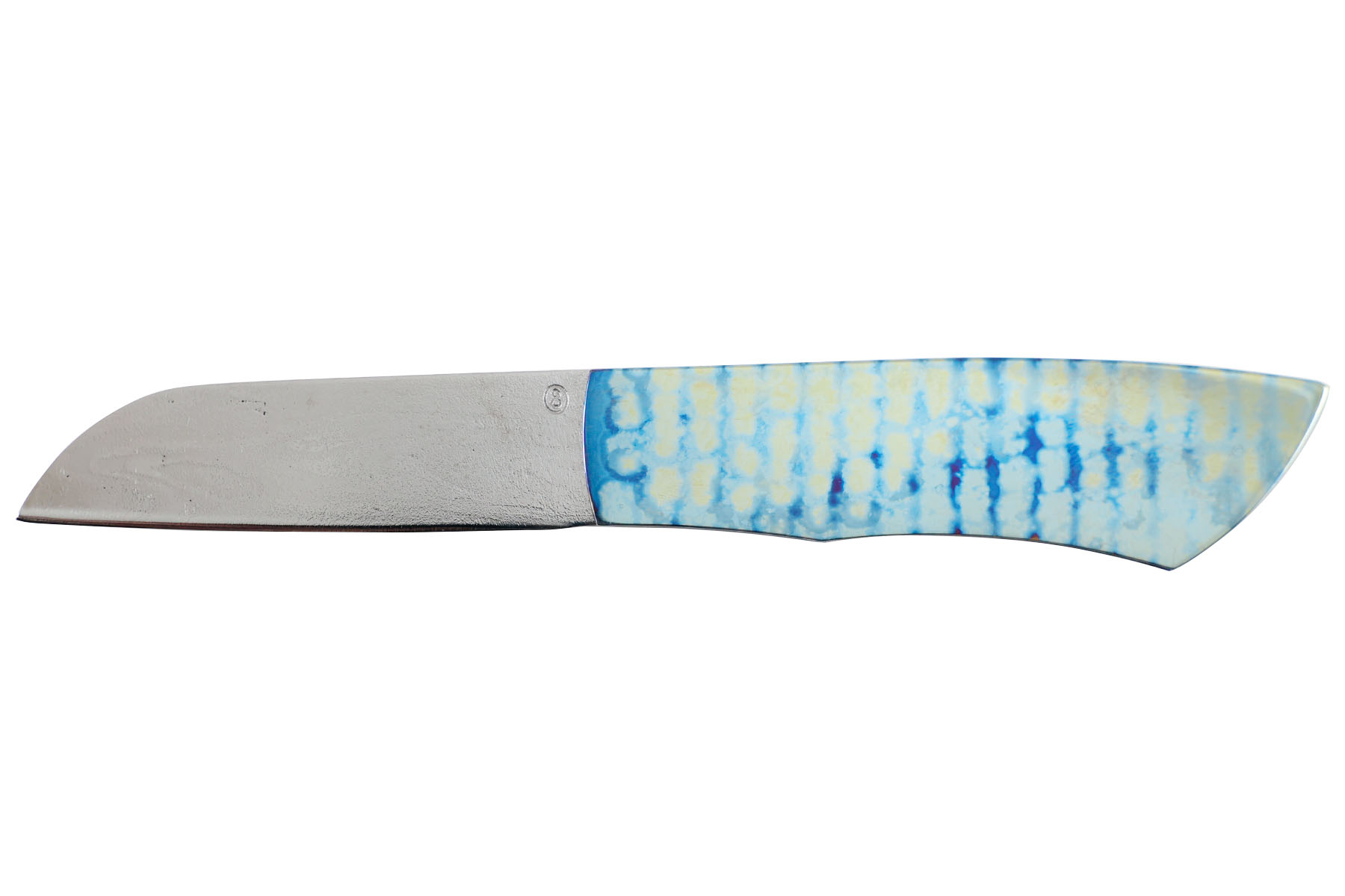 Couteau Artisanal extra-plat de Roberto Ottonello modèle  "AIR" 12 grammes, lame damas