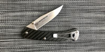 Couteau pliant Buck Slim Select - manche 12.5 cm en fibre de carbone noir