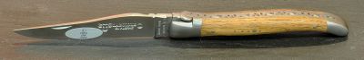 Couteau pliant Laguiole en Aubrac 12 cm - double mitres manche en Chêne - Ressort forgé