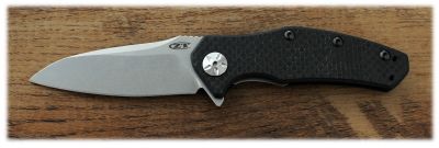 Couteau Zéro Tolérance - manche 11 cm fibre de carbone noir