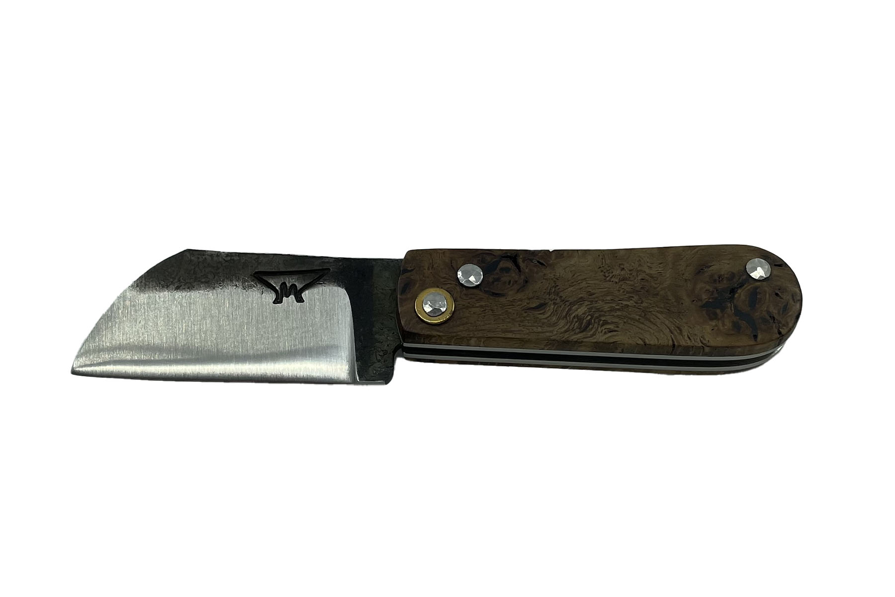 Couteau pliant artisanal de Frédéric Marchand - racine de chêne