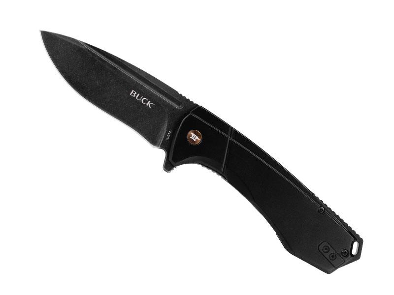 Couteau Buck Ruckus - manche 12 cm aluminium noir