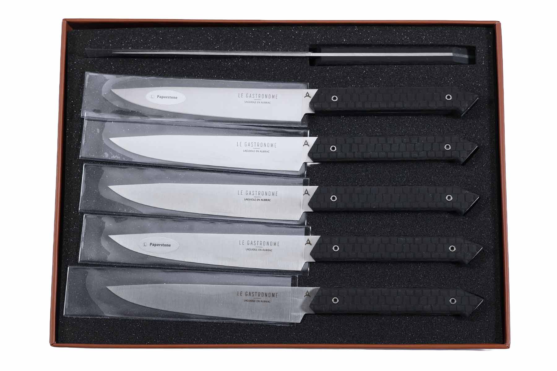Coffret de 6 couteaux Laguiole en Aubrac Le Gastronome - Paperstone