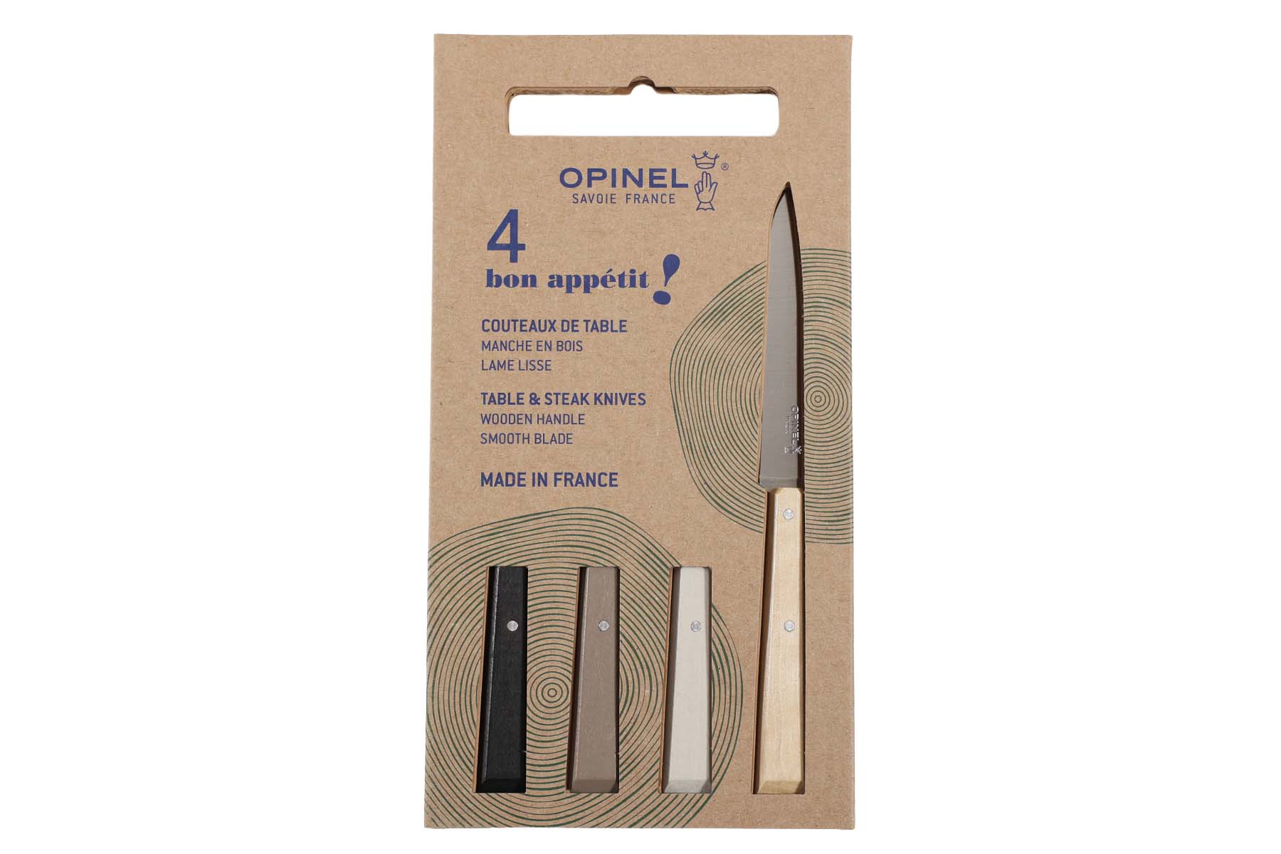 Coffret Opinel Bon Appétit minéral - 4 couteaux de table