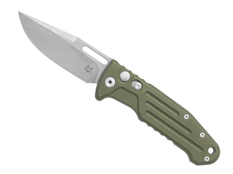 Couteau automatique Fox New Smarty - manche 11 cm aluminium vert