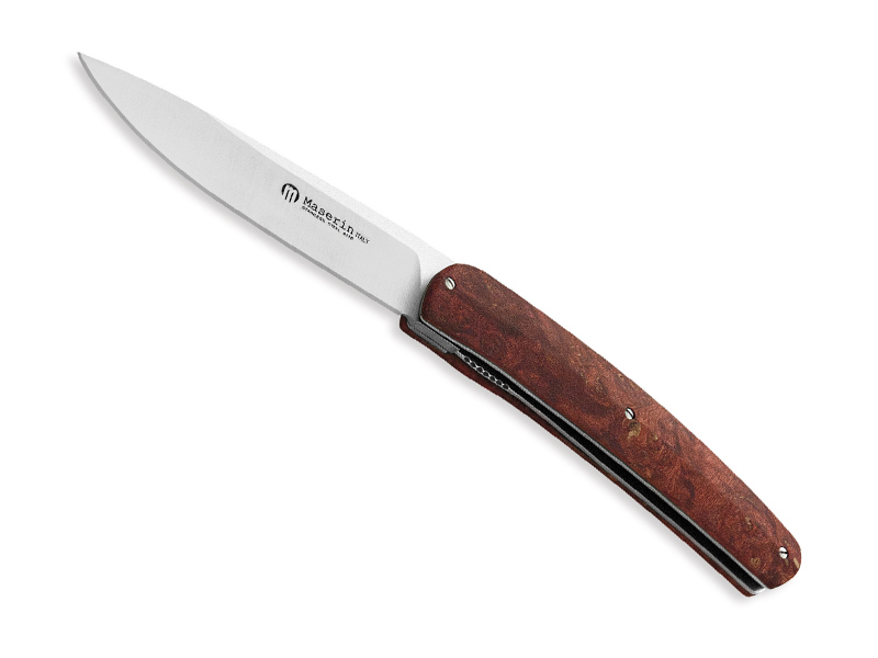 Couteau pliant  Maserin Gourmet - manche 12 cm érable stabilisé rouge marbré