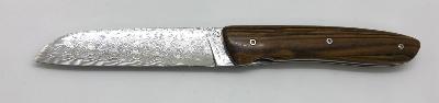 COUTEAU PERCEVAL LE "L10" DAMAS - PISTACHIER