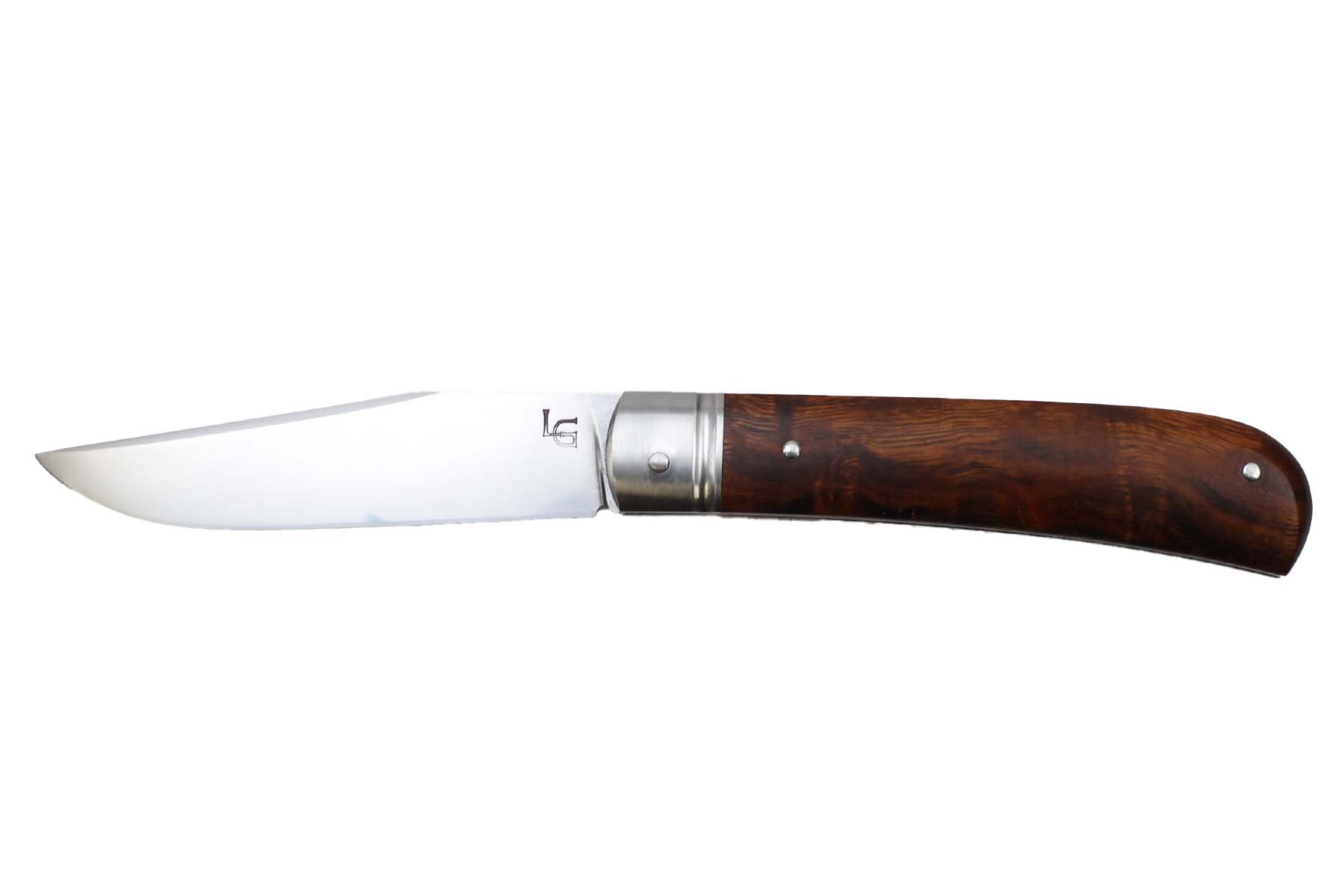 Couteau pliant artisanal de Laurent Gaillard, modèle Country - bois de fer