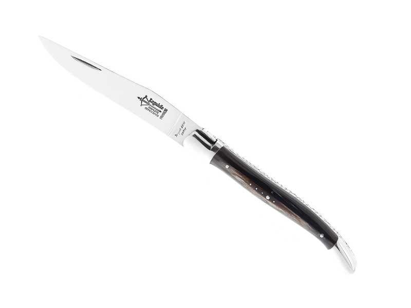 Couteau Laguiole G.David - manche 12 cm façon corne noire avec croix