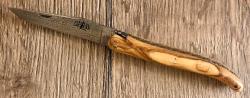 Couteau Les Forge de Laguiole,  plein manche en Olivier - damas