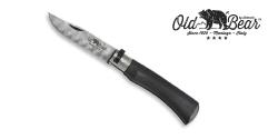 Couteau Damas Old Bear Taille M - manche 11 cm bois d'ayous stratifié noir
