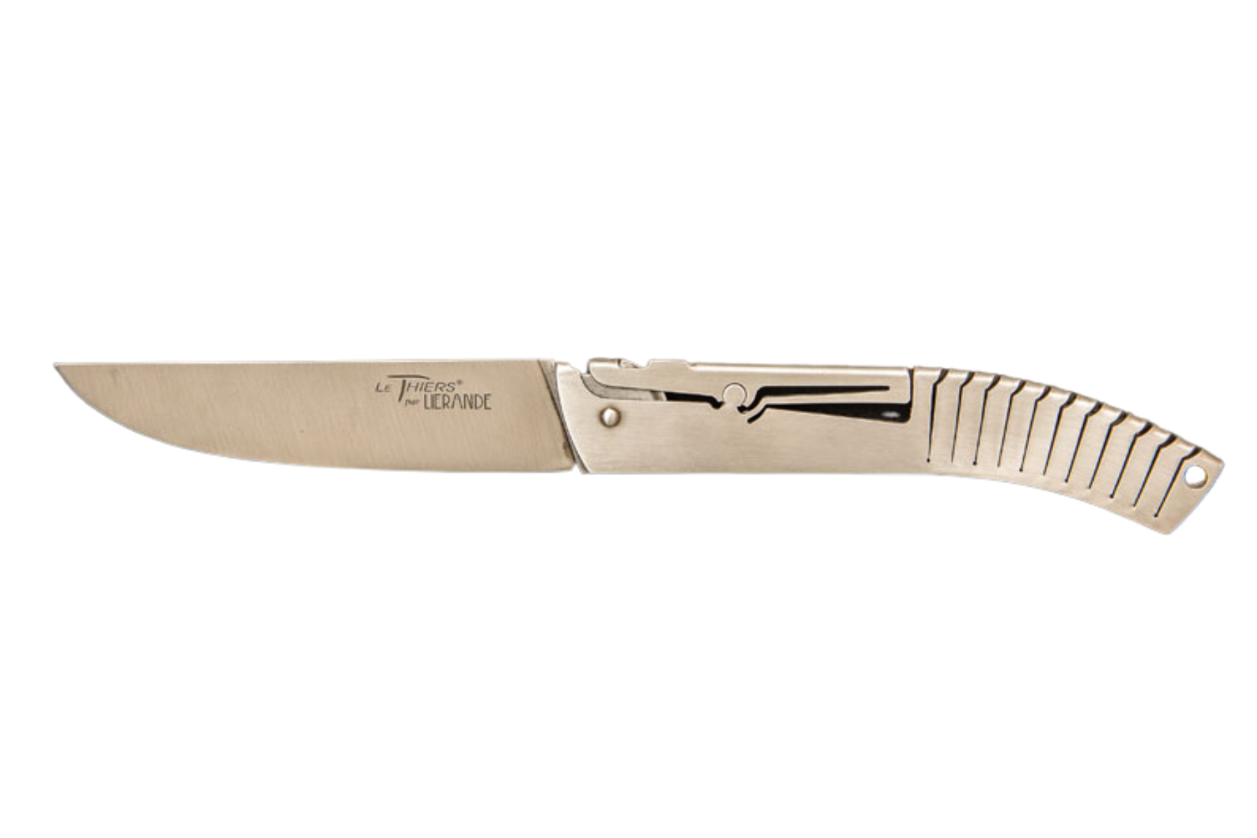 Couteau le Thiers par Liérande - lame carbone - manche inox mat