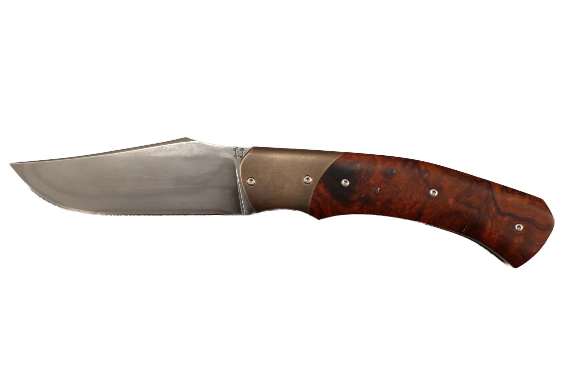 Couteau Artisanal de Joel Grandjean bois de fer - mitre bronze