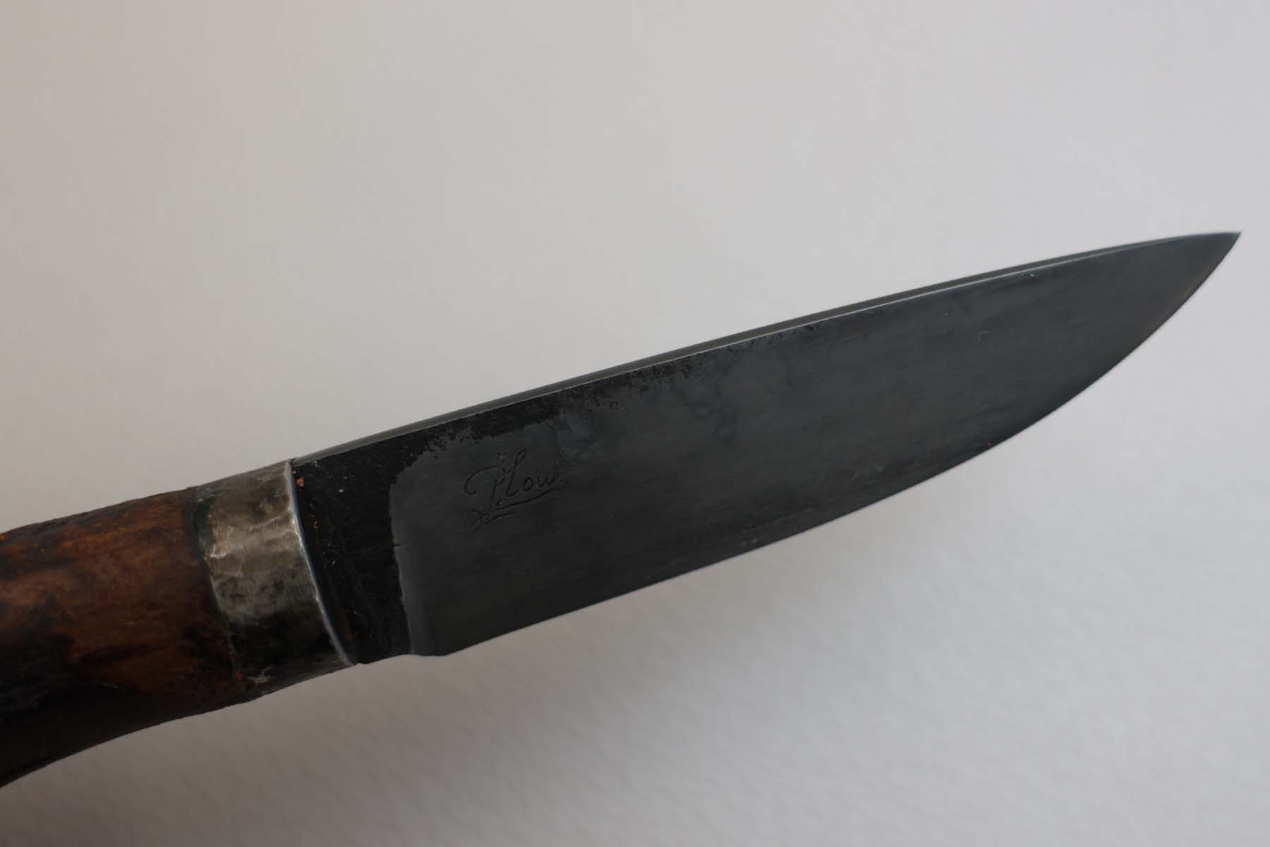 Couteau artisanal fixe de Jean-louis Regel -  cep de vigne