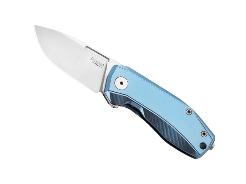 Couteau pliant Lionsteel Nano- manche 9,5 cm titanium bleu