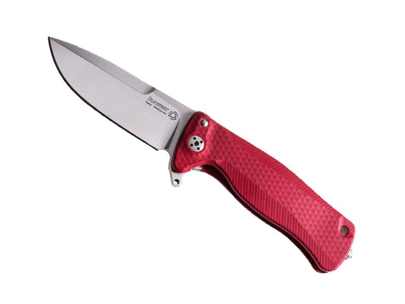 Couteau pliant Lionsteel SR22 aluminium -  manche monobloc 10 cm rouge