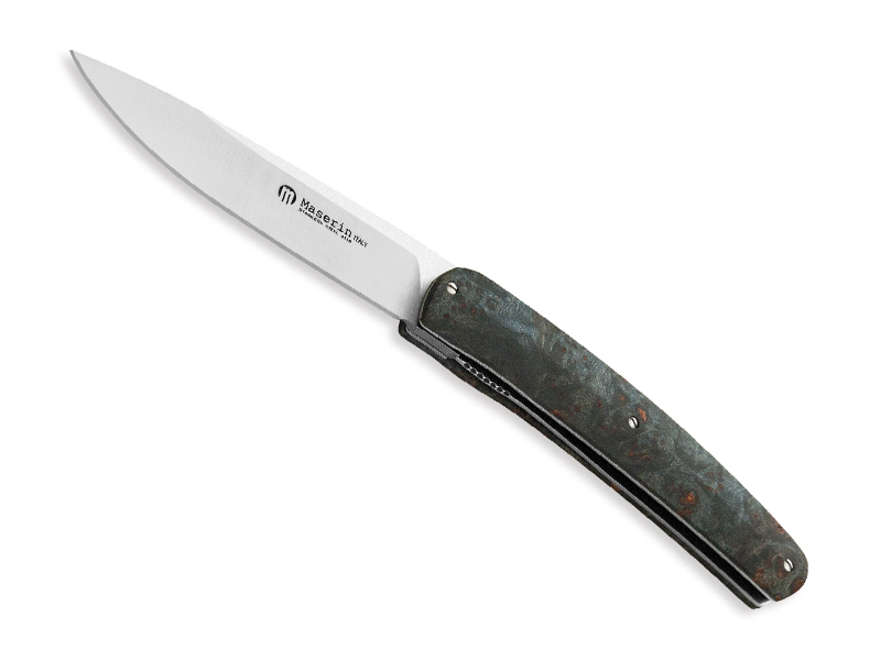 Couteau Maserin Gourmet - manche 12 cm érable stabilisé bleu marbré