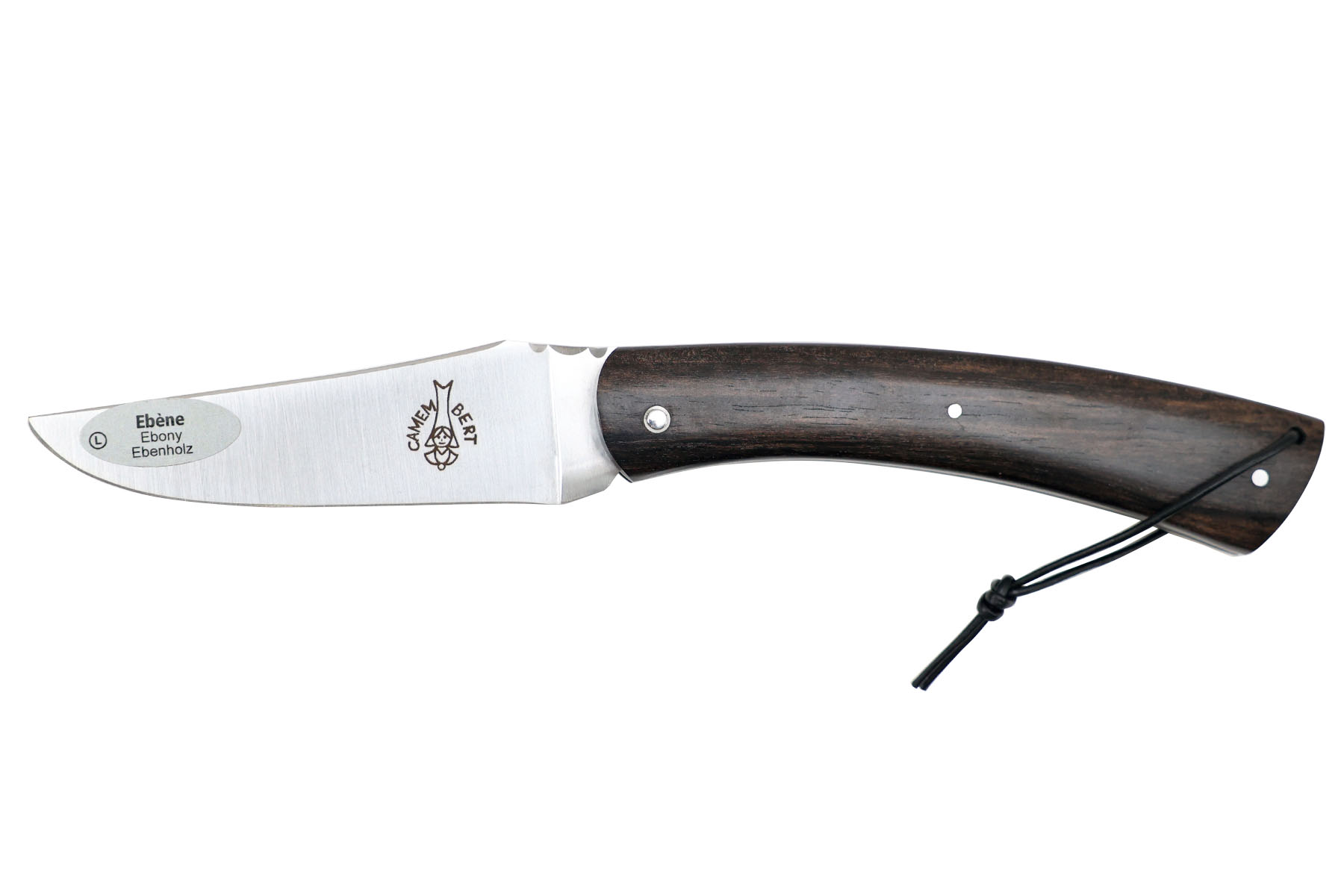Couteau Régional cran forcé "Le Camembert"  ébène- platines guillochées