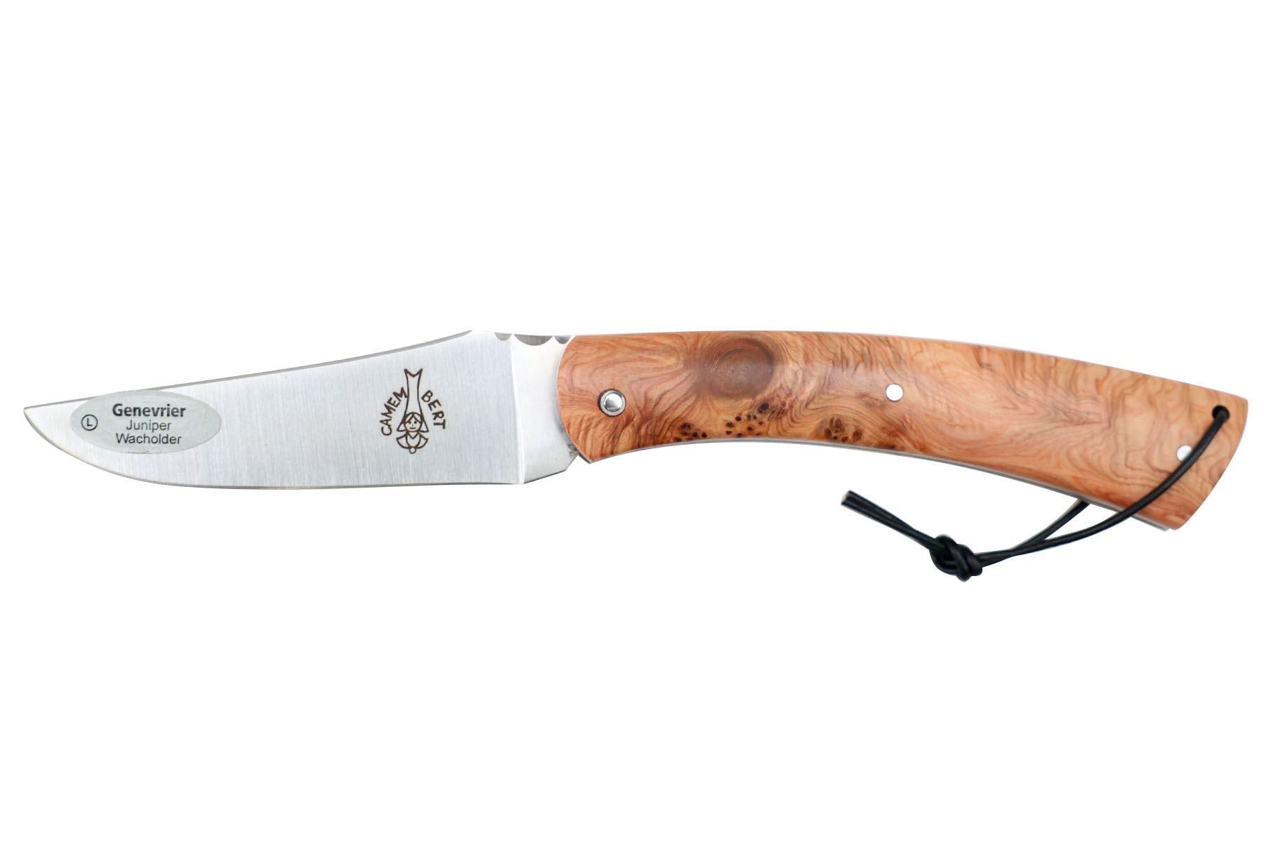 Couteau Régional "Le Camembert" genévrier- platines guillochées