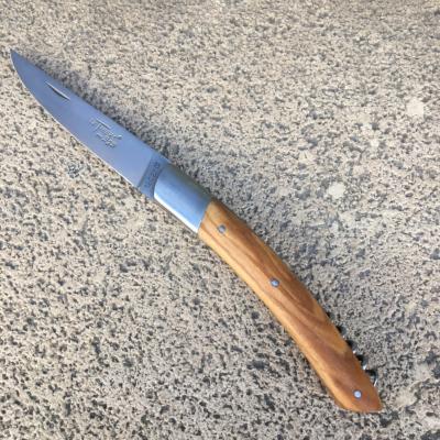 Couteau "Le Thiers" + tire-bouchon manche olivier 12 cm BJB