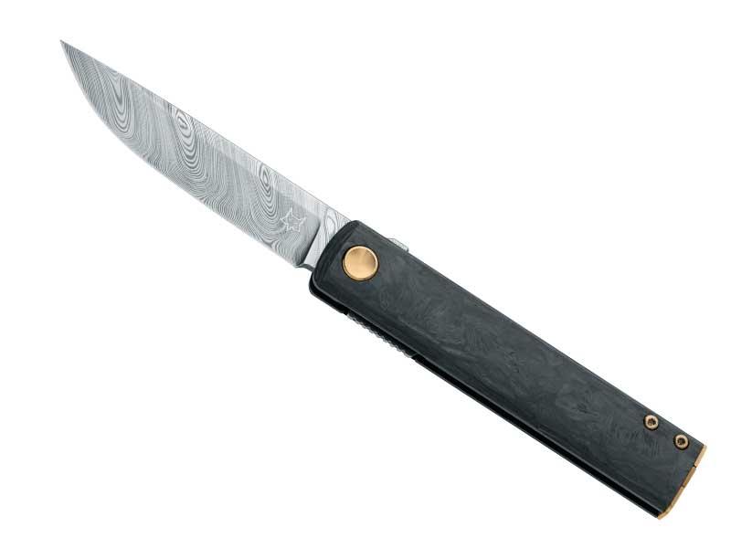Couteau pliant Fox Chnops Damas - manche 10,5 cm fibre de carbone