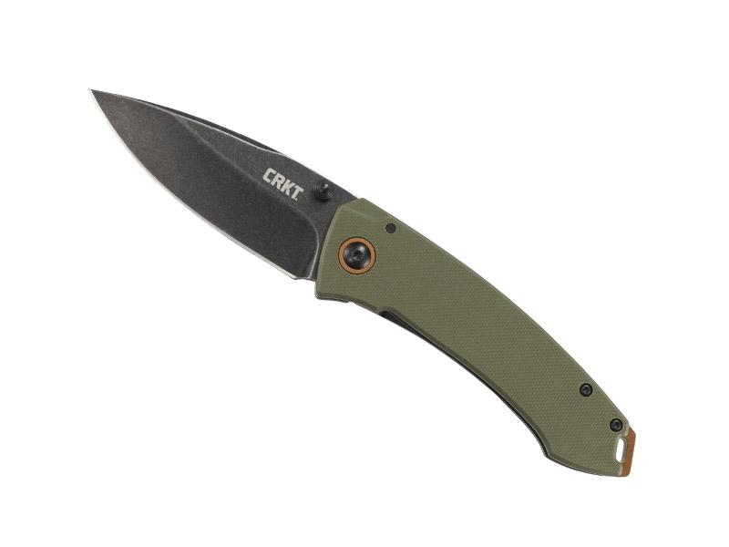 Couteau pliant CRKT Tuna - manche 11.5 cm G10 vert recto/acier verso