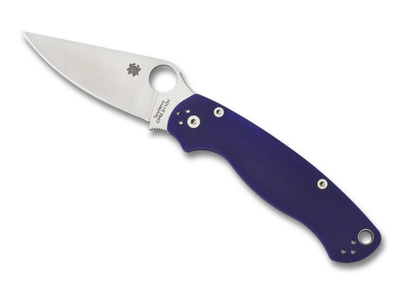 Couteau pliant Spyderco Para Military 2 - manche 12 cm G10 bleu.