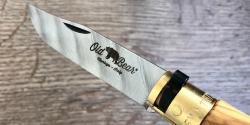 Couteau Damas Old Bear taille M - manche 11 cm olivier