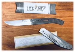 COUTEAU LE THIERS PAR LIÉRANDE - LAME CARBONE - MANCHE INOX MAT