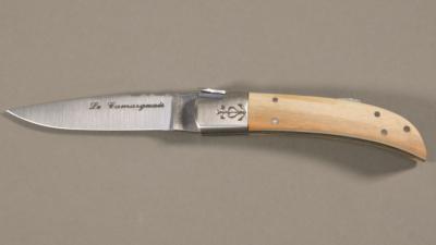 Couteau régional Le Camarguais n°10 trident soudé - 9 cm pistachier
