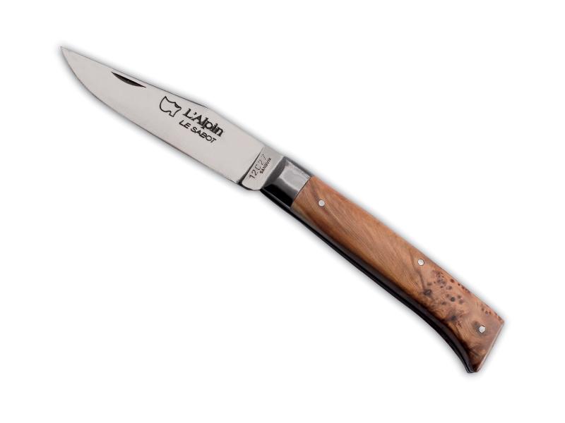 Couteau pliant Au Sabot "l'Alpin" - manche 10 cm genévrier