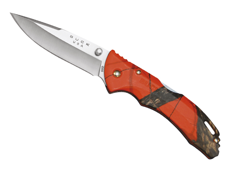 Couteau pliant Buck Bantam Camo n° 0285CMS9 - manche 11 cm nylon/fibre de verre orange camo