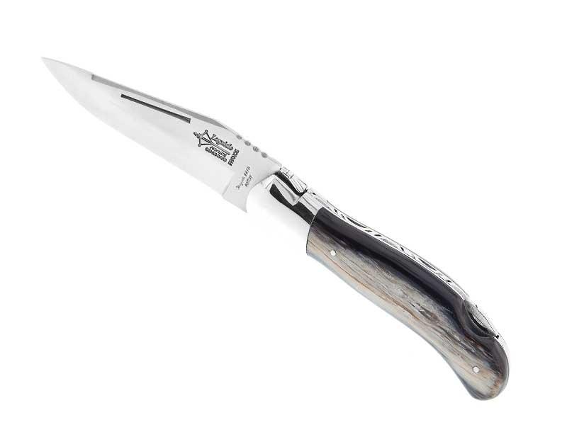 Couteau pliant chasse Lagiole G.David - manche 12 cm façon corne noire