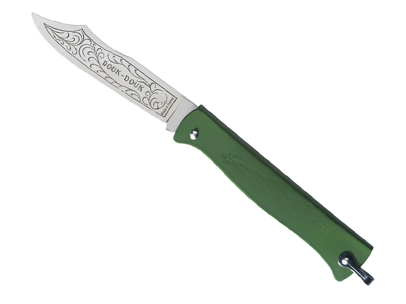 Couteau Cognet Douk douk - Manche 11 cm métal vert chromé