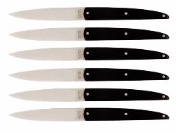Coffret 6 couteaux de table G. David Arbalète - manche acrylique noir 23 cm
