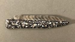 Couteau Le Terril Damasteel par Charles Canon - manche en coquilles de moules  Damasteel