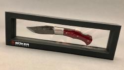 Couteau Böker "BOXER" damas design par Raphaël Durand - manche 10 cm micarta bordeaux