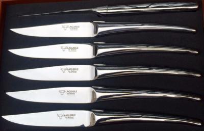 Coffret de 6 couteaux Laguiole en Aubrac monobloc