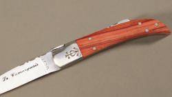 Couteau régional le Camarguais n°10 trident soudé- 9 cm bois de rose
