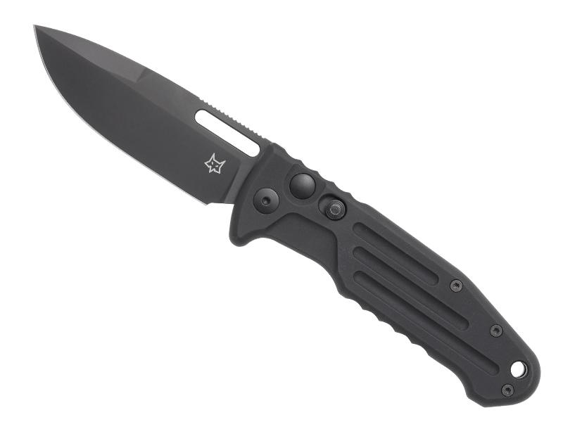 Couteau automatique Fox New Smarty - manche 11 cm aluminium noir