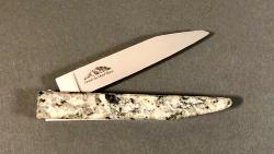 Couteau par Charles Canon manche en Granit du Mont Blanc "Le Terril"