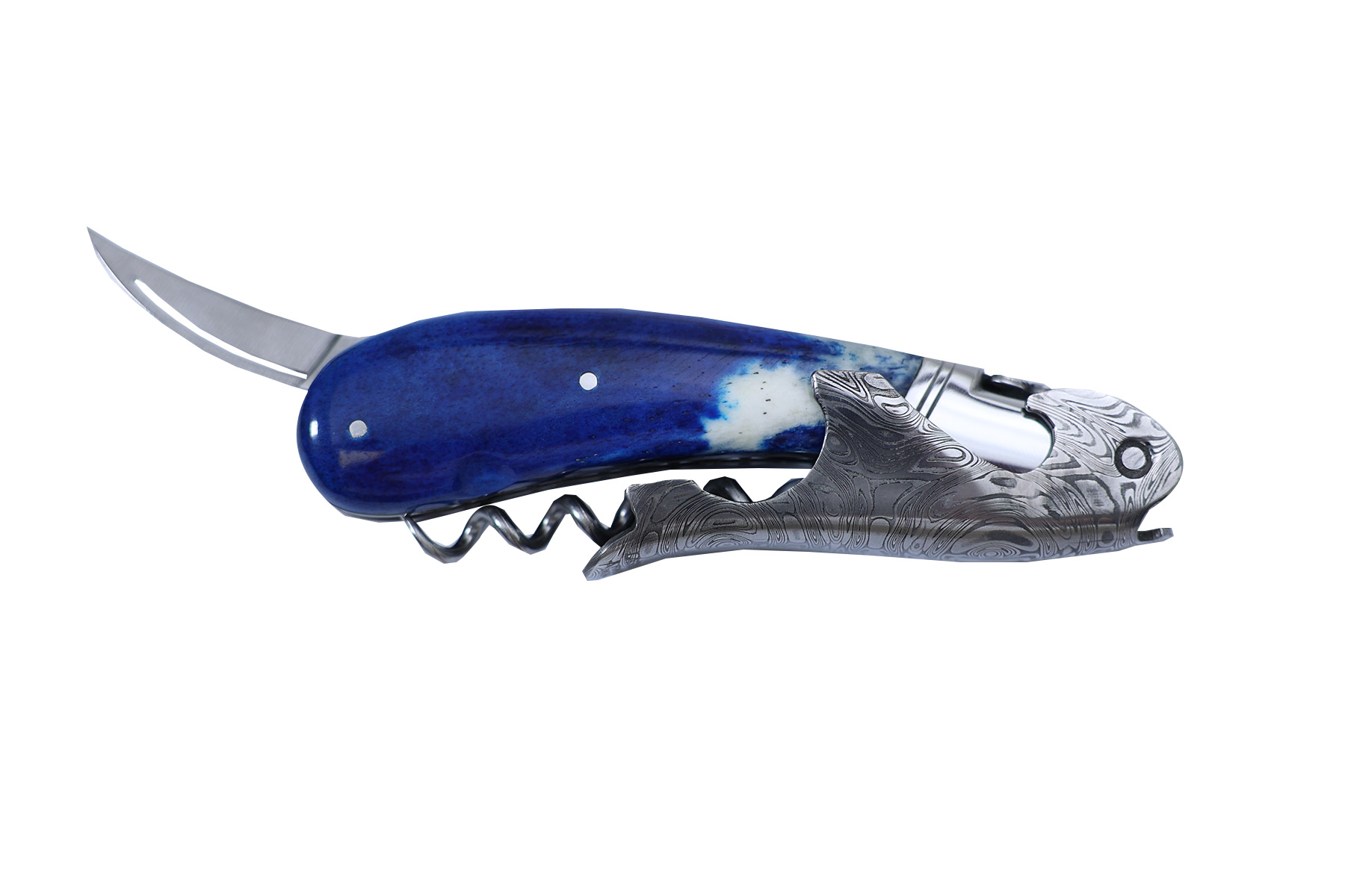 Sommelier Fontenille-Pataud modèle "Magnum Damas" 3 Pièces - Os bleu