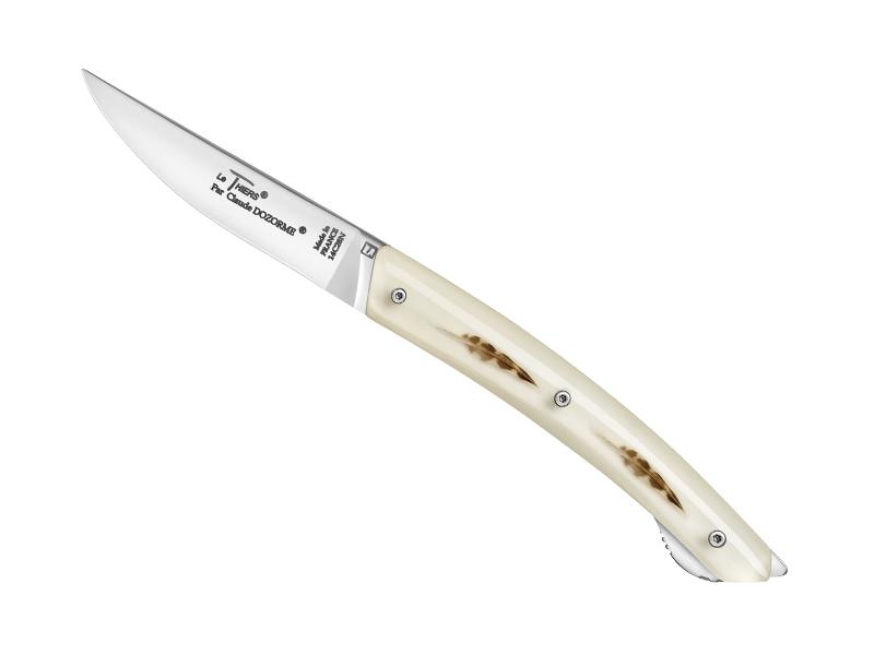 Couteau Le Thiers Verrou C. Dozorme - manche 12 cm inclusion plumes