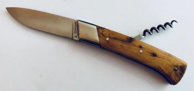 Couteau pliant Régionnal Le Rhodanien avec tire-bouchon - manche genévrier