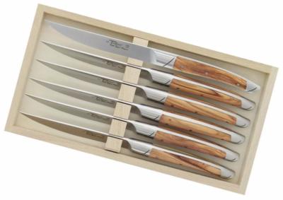 Coffret de 6 couteaux de table le Thiers Goyon-Chazeau 23 cm - manche olivier